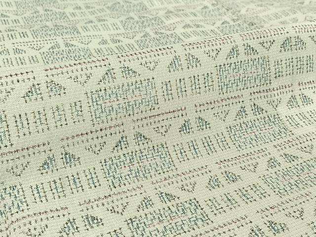 平和屋着物▽上質な小紋　単衣　横段文　AABE1187jh