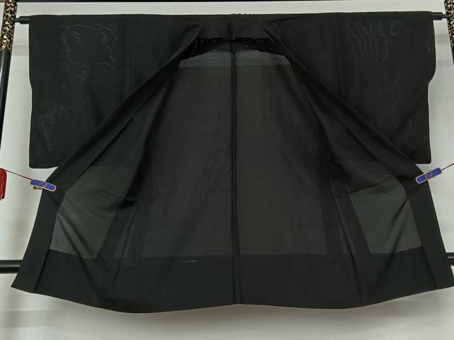 平和屋着物▽男性 羽織 スリーシーズン 春夏秋 塵除け 暗黒色 黒地 正絹 逸品 AABE1189jh