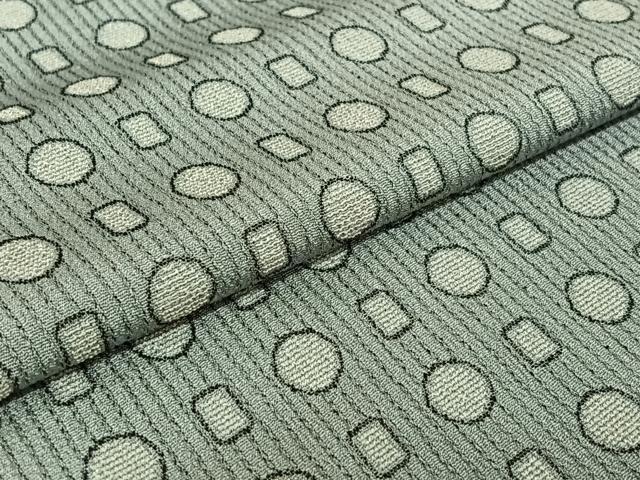 平和屋着物▽上質な小紋 単衣 幾何学文様 正絹 逸品 AABE1191jh