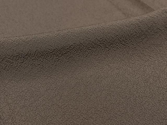 平和屋着物▽上質な色無地 単衣 葡萄鼠色 鬼しぼ縮緬