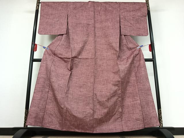 平和屋着物▽上質な紬　単衣　霞文　正絹　逸品　AABE1193jh