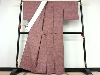 平和屋着物▽上質な紬　単衣　霞文　正絹　逸品　AABE1193jh