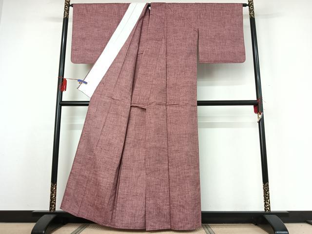 平和屋着物▽上質な紬　単衣　霞文　正絹　逸品　AABE1193jh