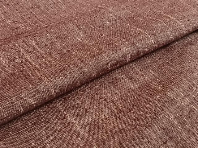 平和屋着物▽上質な紬　単衣　霞文　正絹　逸品　AABE1193jh