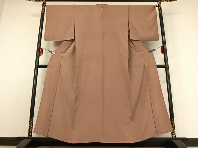 平和屋着物▽上質な色無地　単衣　赤白橡色　正絹　逸品　AABE1194jh