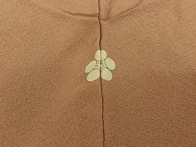 平和屋着物▽上質な色無地　単衣　赤白橡色　正絹　逸品　AABE1194jh