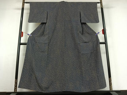 平和屋着物▽上質な小紋　単衣　花唐草文　正絹　逸品　AABE1195jh