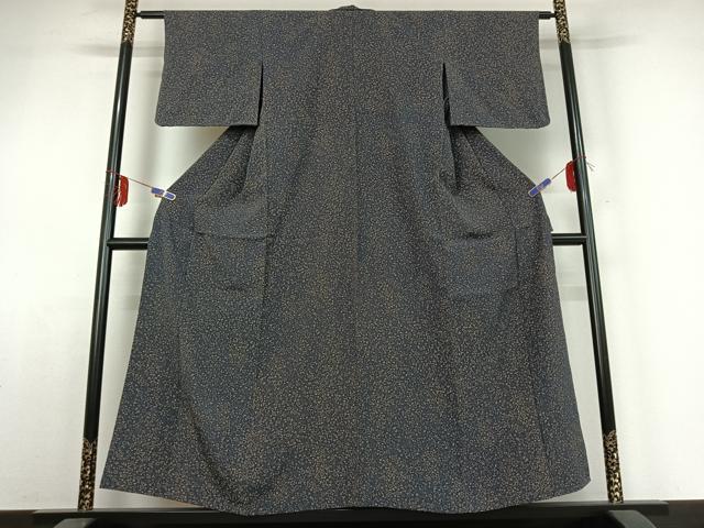 平和屋着物▽上質な小紋　単衣　花唐草文　正絹　逸品　AABE1195jh