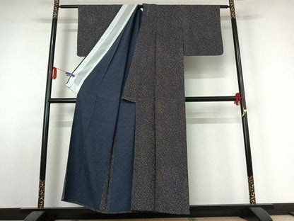 平和屋着物▽上質な小紋　単衣　花唐草文　正絹　逸品　AABE1195jh