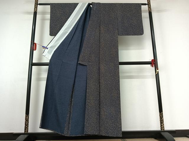 平和屋着物▽上質な小紋　単衣　花唐草文　正絹　逸品　AABE1195jh
