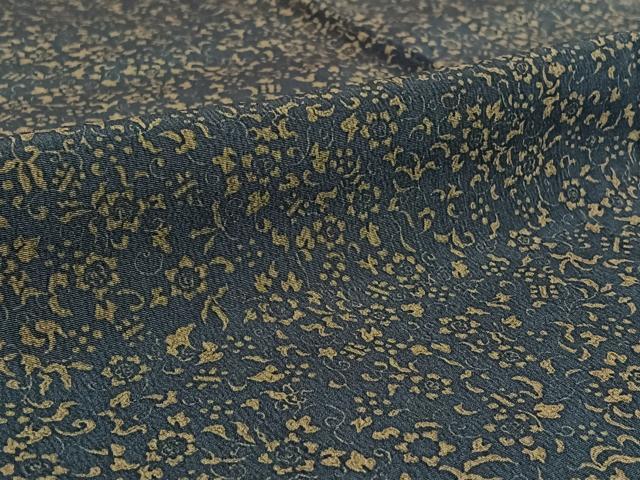 平和屋着物▽上質な小紋　単衣　花唐草文　正絹　逸品　AABE1195jh