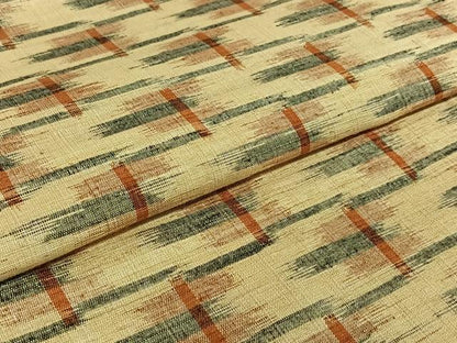 平和屋着物▽上質な紬 単衣 幾何学文様 正絹 逸品 AABE1197jh