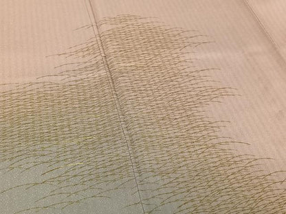 平和屋着物▽訪問着 単衣 刺繍 芝文 暈し染め 金彩 金糸 正絹 逸品 AABE1199jh