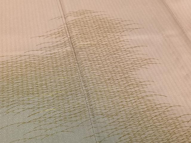 平和屋着物▽訪問着 単衣 刺繍 芝文 暈し染め 金彩 金糸 正絹 逸品 AABE1199jh