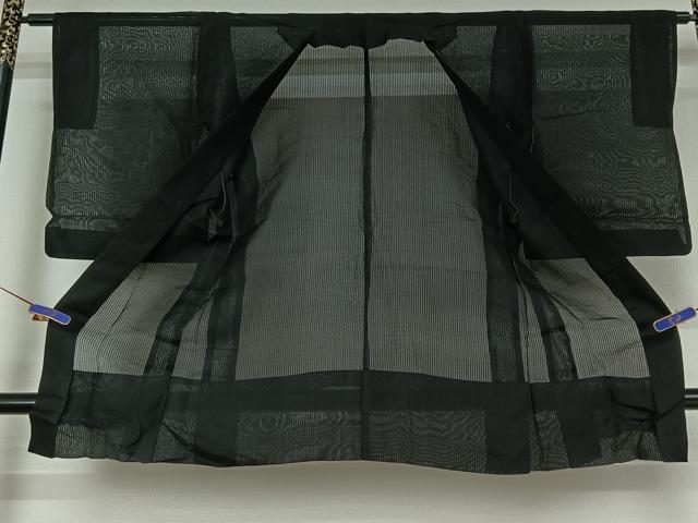 平和屋着物▽羽織　スリーシーズン　春夏秋　塵除け　暗黒色　AABE1200jh 平和屋着物▽男性 羽織 黒紋付 スリーシーズン 春夏秋 塵除け 暗黒色
