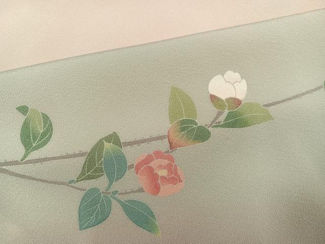 平和屋着物●十日町友禅作家 岡村蒼風 訪問着 枝花文 暈し染め 正絹 逸品 AABE1204ph