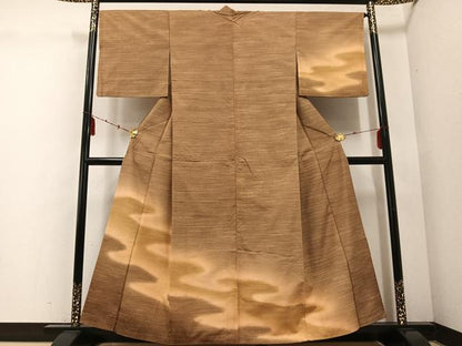 平和屋着物●訪問着　紬地　霞文　正絹　逸品　AABE1209ph