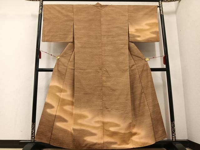 平和屋着物●訪問着　紬地　霞文　正絹　逸品　AABE1209ph
