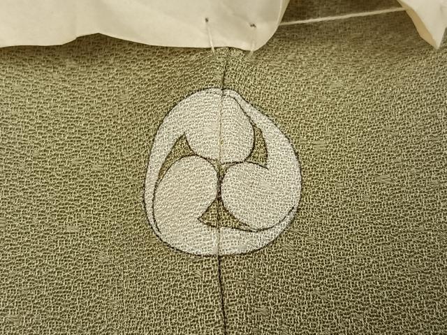 平和屋着物●上質な色無地　舞葉地紋　利休茶色　正絹　逸品　未使用　AABE1215ph