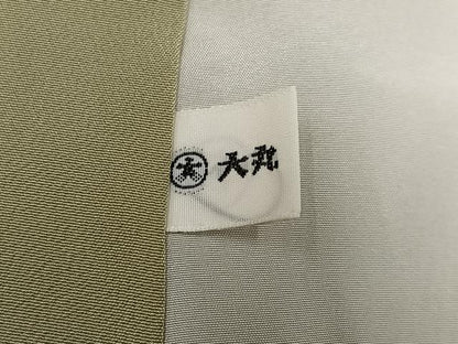 平和屋着物●上質な色無地　舞葉地紋　利休茶色　正絹　逸品　未使用　AABE1215ph