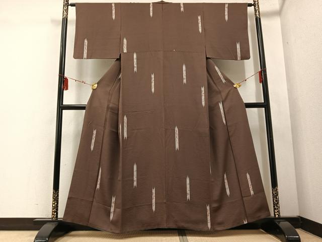 平和屋着物●上質な小紋 草花文 正絹 逸品 AABE1221ph