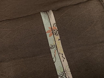 平和屋着物●上質な小紋 草花文 正絹 逸品 AABE1221ph