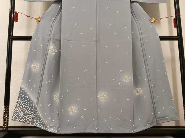 平和屋着物●訪問着 舞桜文 暈し染め 金銀彩 正絹 逸品 AABE1223ph
