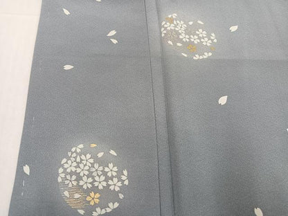 平和屋着物●訪問着 舞桜文 暈し染め 金銀彩 正絹 逸品 AABE1223ph