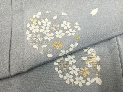 平和屋着物●訪問着 舞桜文 暈し染め 金銀彩 正絹 逸品 AABE1223ph