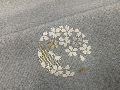 平和屋着物●訪問着 舞桜文 暈し染め 金銀彩 正絹 逸品 AABE1223ph