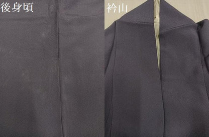 平和屋着物●上質な色無地　紫鼠色　正絹　逸品　AABE1227ph