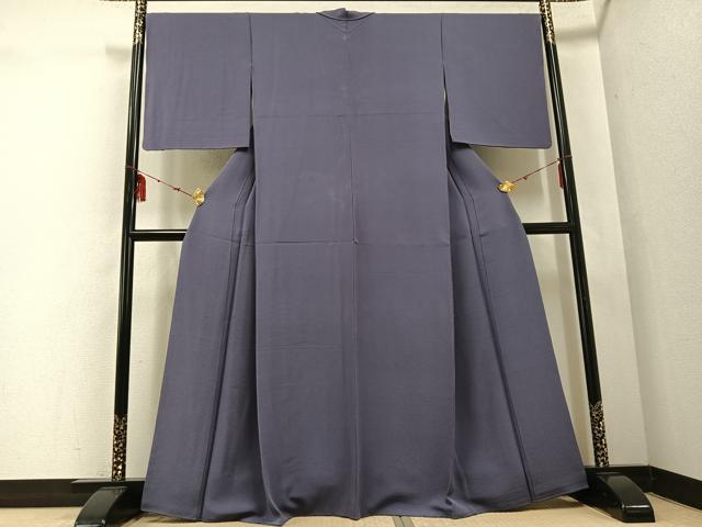 平和屋着物●上質な色無地　紫鼠色　正絹　逸品　AABE1227ph