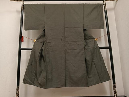 平和屋着物●男性　お召　アンサンブル　亀甲柄　正絹　逸品　AABE1233ph