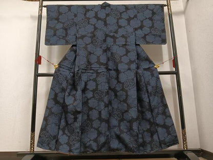 平和屋着物●結城紬　80亀甲　雪輪花文　正絹　逸品　未使用　AABE1234ph