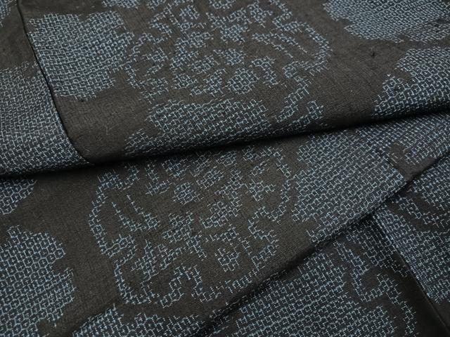 平和屋着物●結城紬　80亀甲　雪輪花文　正絹　逸品　未使用　AABE1234ph