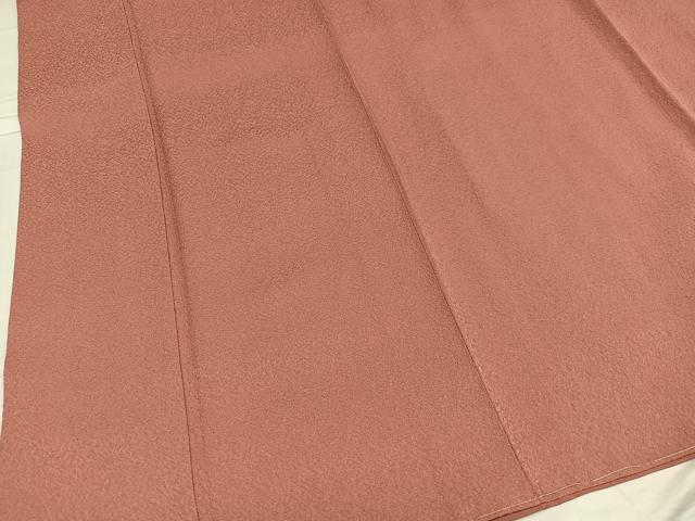 平和屋着物●上質な色無地　真赭色　正絹　逸品　AABE1241ph