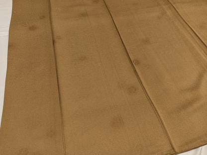 平和屋着物●上質な色無地　花尽くし　黄橡色　正絹　逸品　AABE1249ph