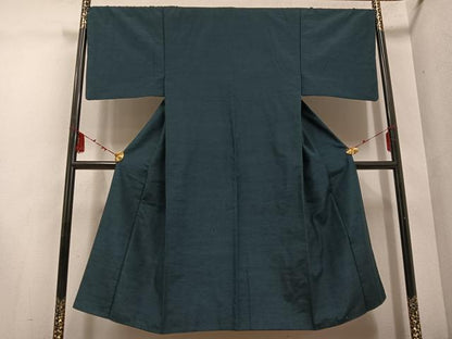 平和屋着物●男性　紬　アンサンブル　色無地　褐返し色　正絹　逸品　AABE1253ph