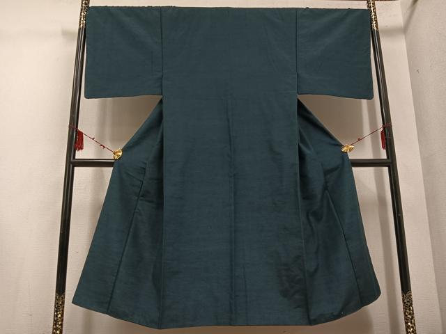 平和屋着物●男性　紬　アンサンブル　色無地　褐返し色　正絹　逸品　AABE1253ph