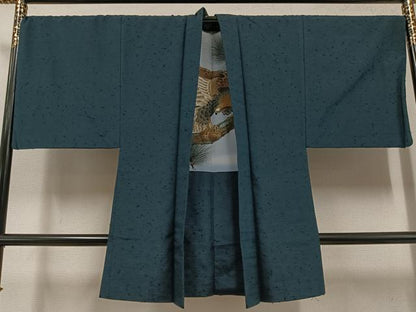 平和屋着物●男性　紬　アンサンブル　色無地　褐返し色　正絹　逸品　AABE1253ph