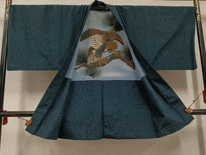 平和屋着物●男性　紬　アンサンブル　色無地　褐返し色　正絹　逸品　AABE1253ph