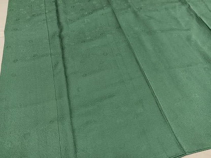 平和屋着物●上質な色無地　花地紋　青磁色　正絹　逸品　AABE1254ph