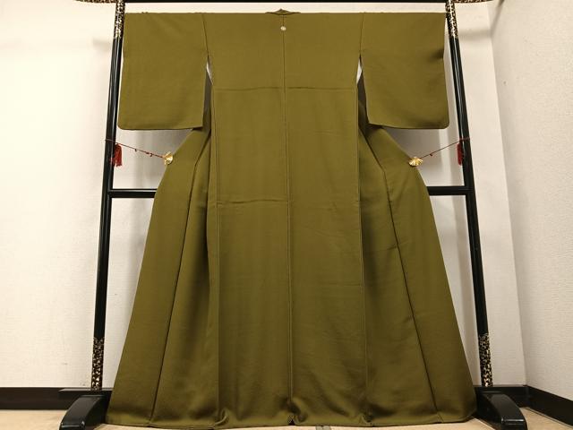 平和屋着物●上質な色無地 梅幸色 正絹 逸品 AABE1255ph