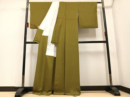 平和屋着物●上質な色無地 梅幸色 正絹 逸品 AABE1255ph