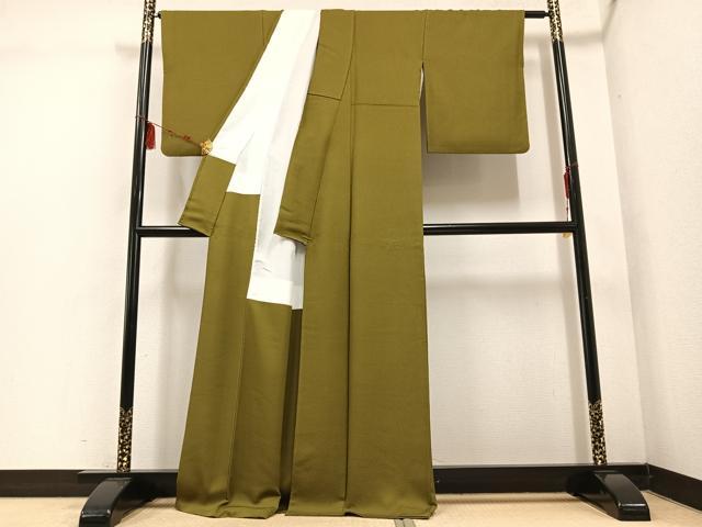 平和屋着物●上質な色無地 梅幸色 正絹 逸品 AABE1255ph
