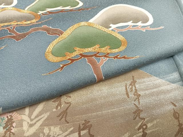 平和屋着物●豪華色留袖 作家物 駒刺繍 松竹梅草花文 金彩 井藤正製 反端付き 正絹 逸品 AABE1258ph