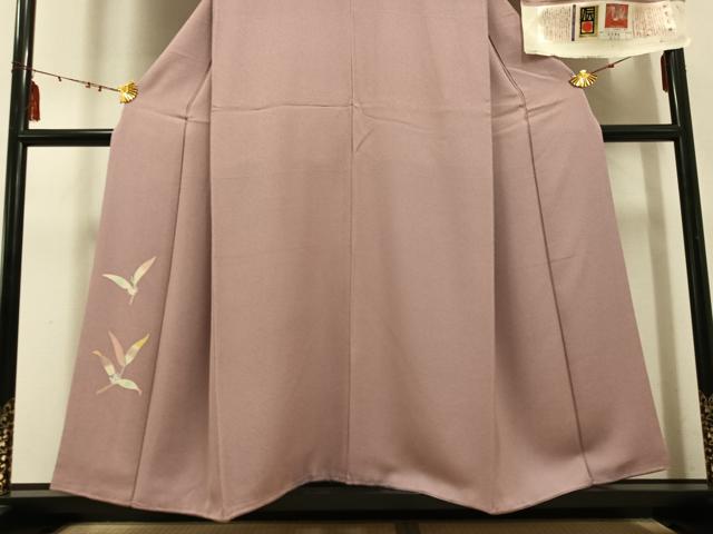 平和屋着物●本加賀友禅作家　中町博志　訪問着　紫式部　薄柿色　丹後ちりめん　証紙付き　正絹　逸品　AABE1263ph 平和屋着物○本加賀友禅作家 中町博志 訪問着 紫式部 薄柿色 丹後