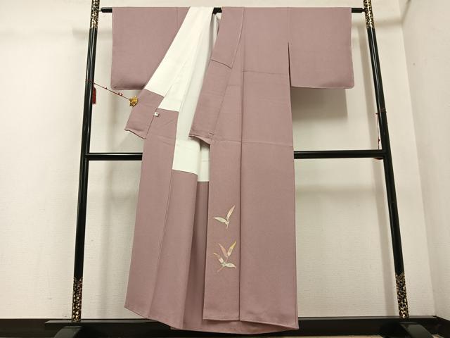 平和屋着物●本加賀友禅作家　中町博志　訪問着　紫式部　薄柿色　丹後ちりめん　証紙付き　正絹　逸品　AABE1263ph 平和屋着物○本加賀友禅作家 中町博志 訪問着 紫式部 薄柿色 丹後