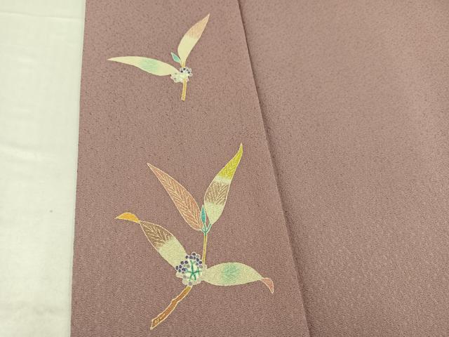 平和屋着物○本加賀友禅作家 中町博志 訪問着 紫式部 薄柿色 丹後