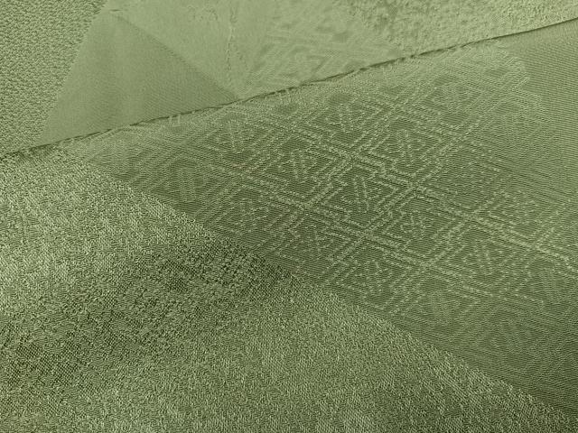 平和屋着物●上質な色無地　吉祥花地紋　柳茶色　正絹　逸品　AABE1270ph